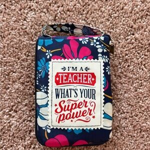Floral Teacher Quote Pouch